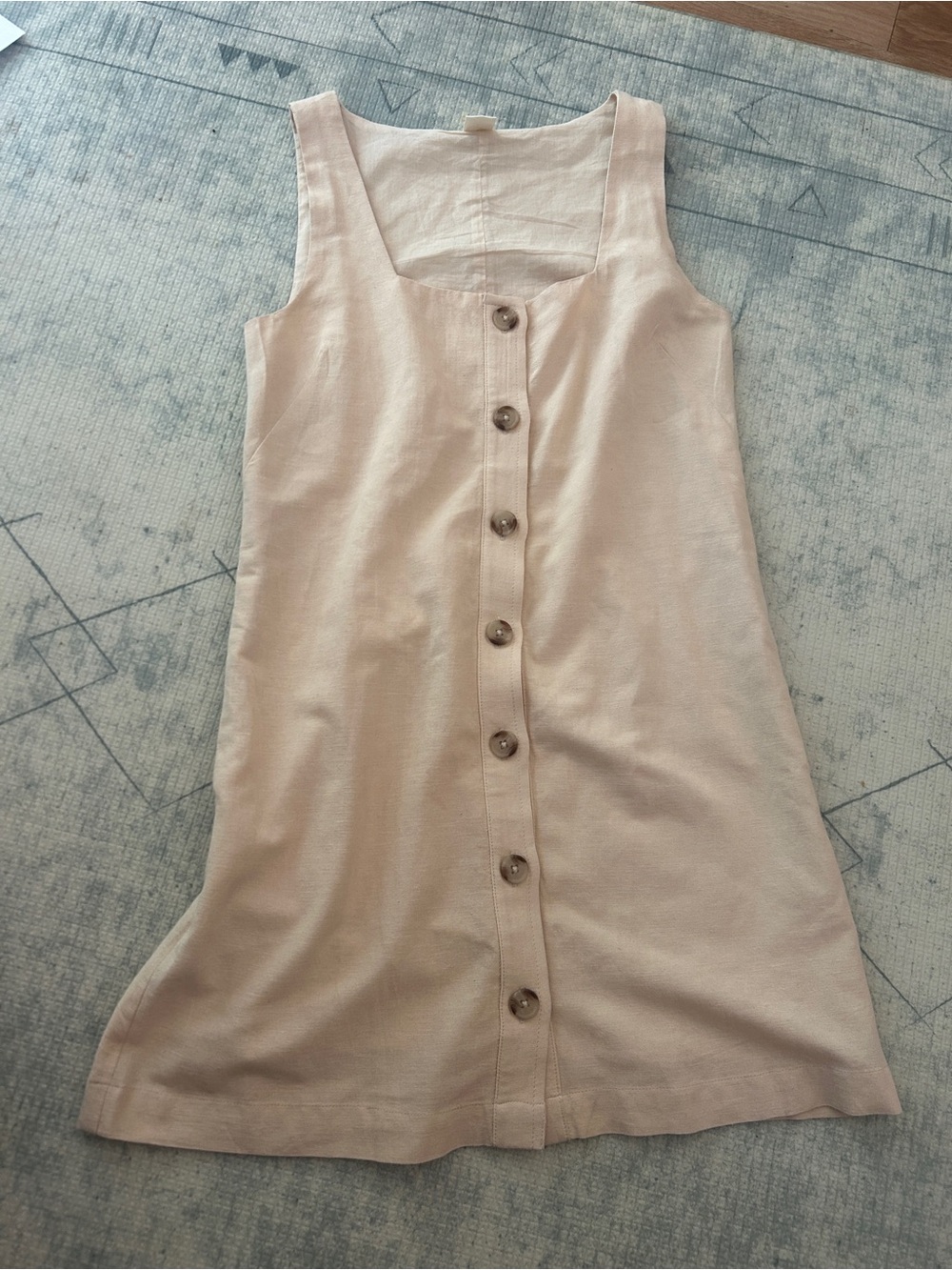 Bila77 Sleeveless Button-Front Women's Dress in cream